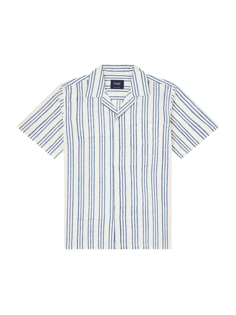 Camp-Collar Striped Cotton-Poplin Shirt - Men