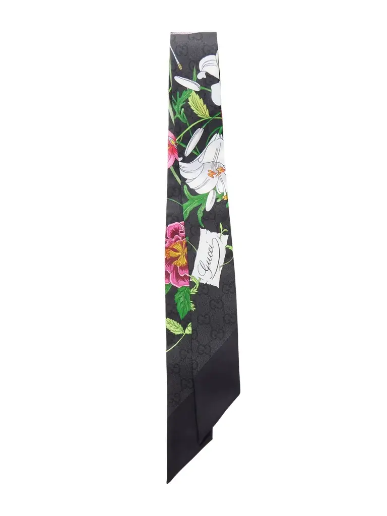 Gucci Flora Printed Silk-twill Scarf