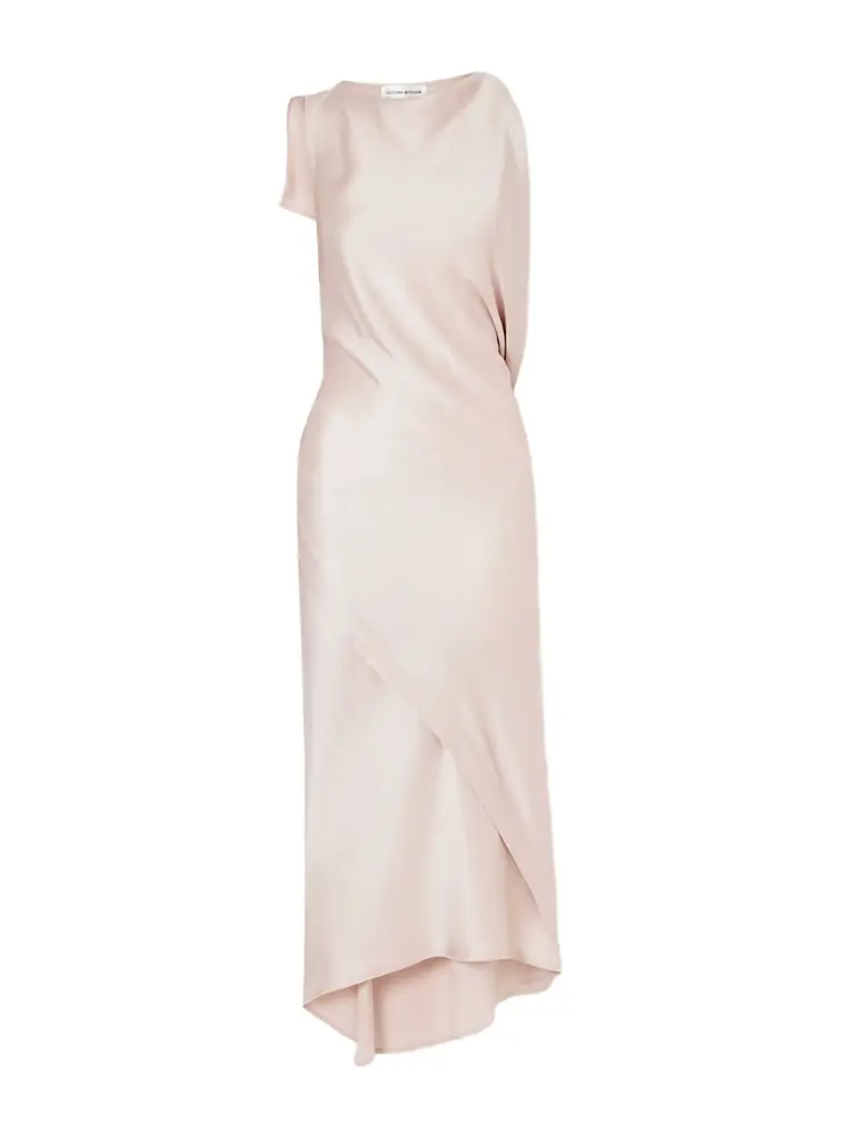 Victoria Beckham Draped Satin Midi Dress