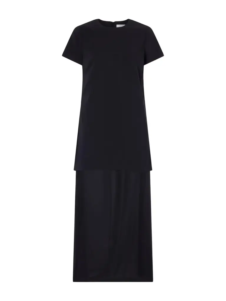 La Ligne Crepe And Chiffon Maxi Dress