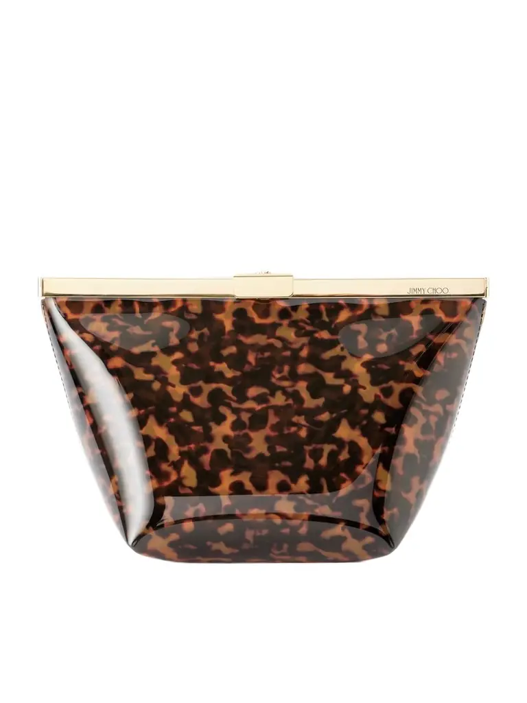Jimmy Choo Ganache Animal-print Pvc Clutch