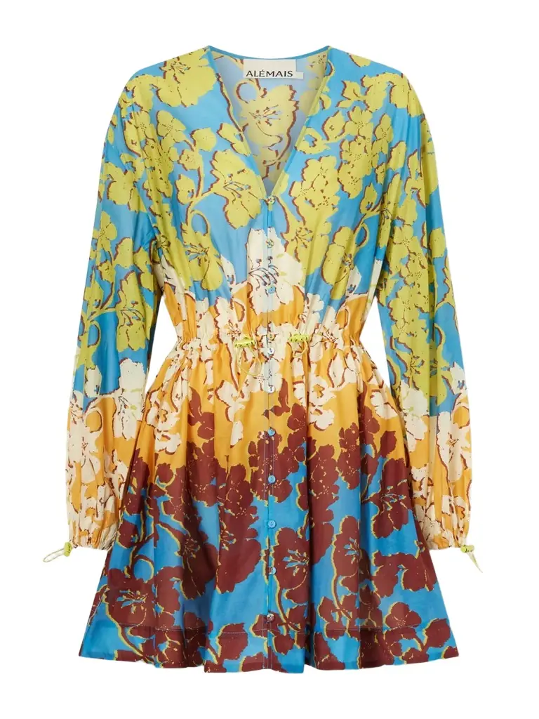 ALÉMAIS Splice Cotton And Silk-blend Mini Dress