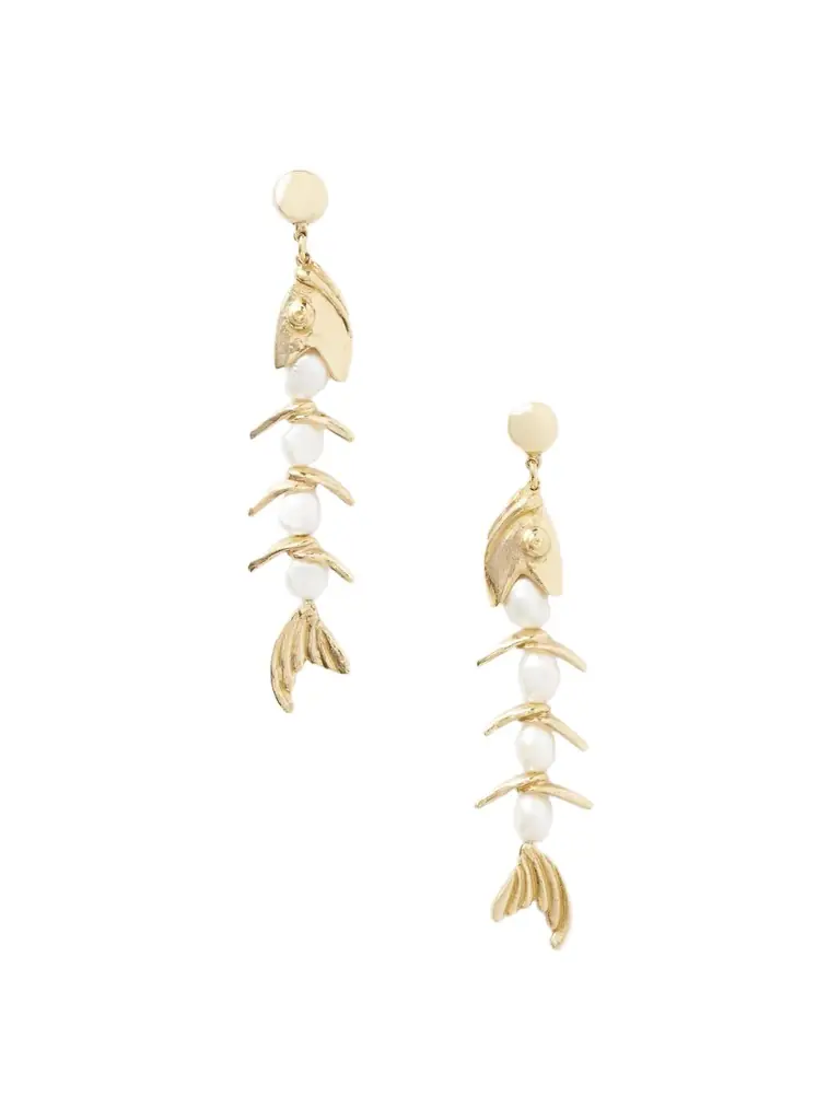 Calypso Gold-tone And Pearl Drop Earrings