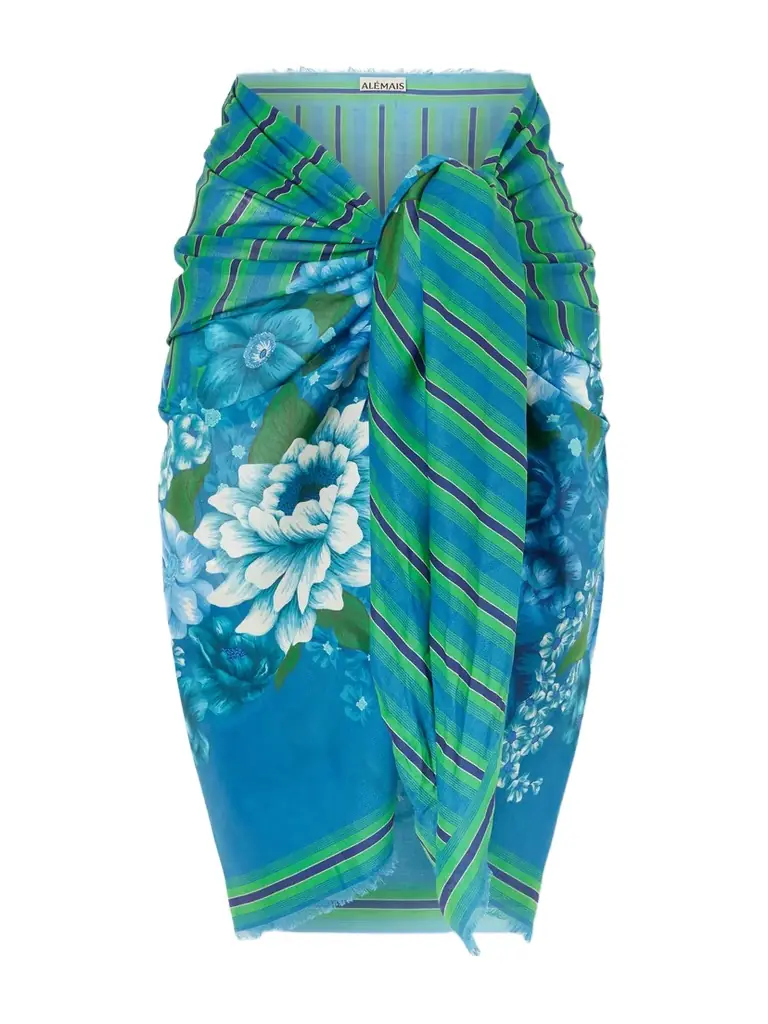 ALÉMAIS Margo Printed Organic Cotton-voile Pareo