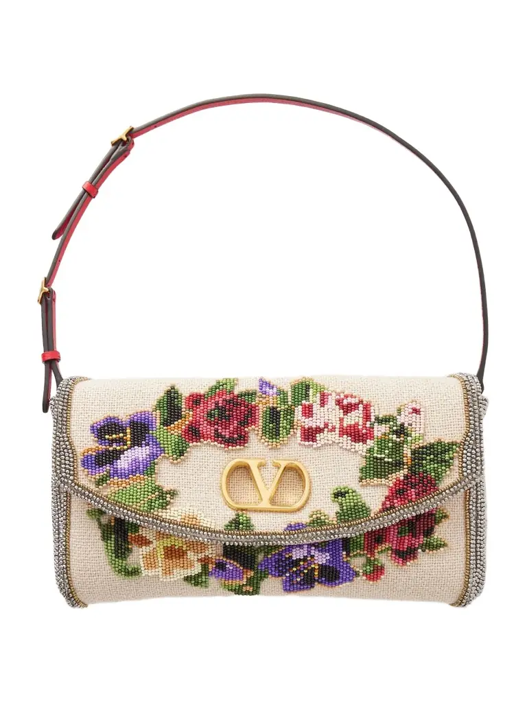 Valentino Garavani Devain Sequin-embellished Cloqué Shoulder Bag
