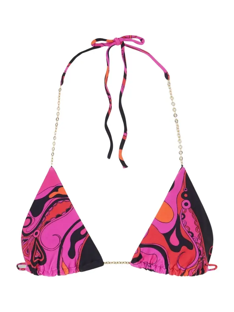 PUCCI Printed Triangle Bikini Top