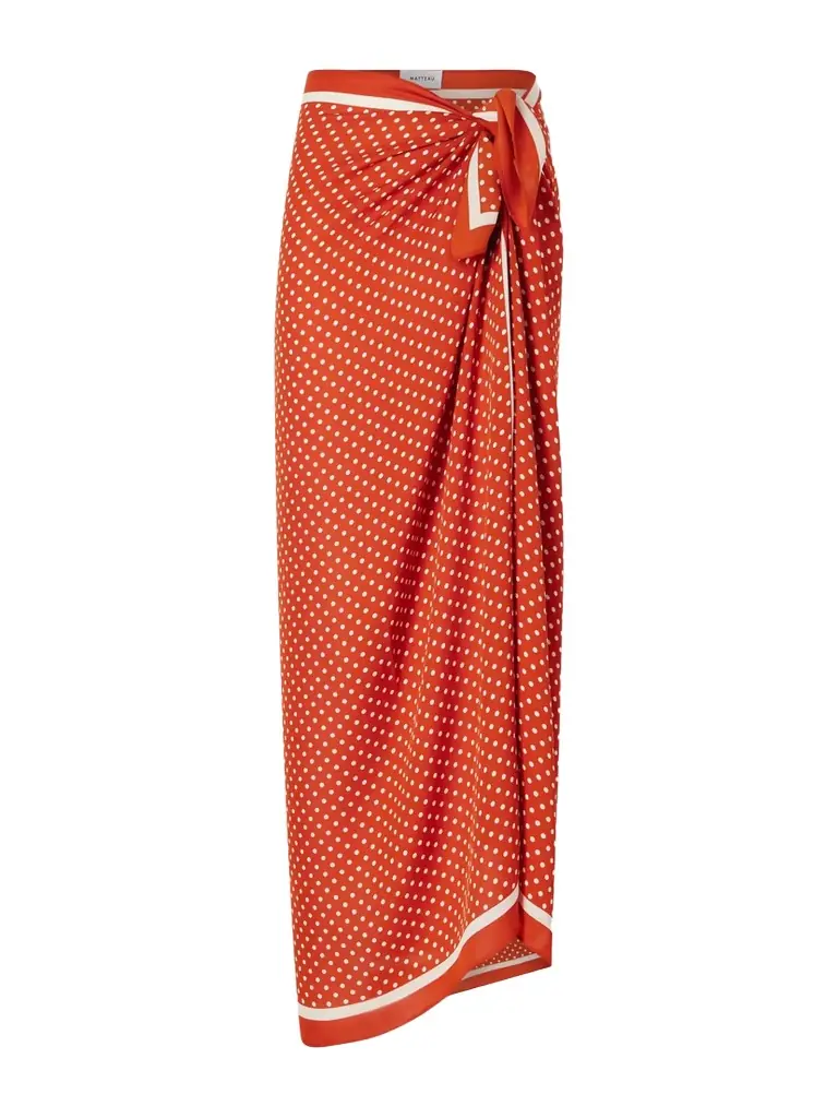 Matteau Polka-dot Silk-georgette Pareo