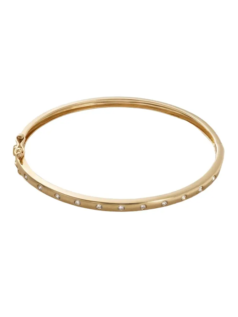 STONE AND STRAND Dainty Together Forever 14-karat Gold Diamond Bangle