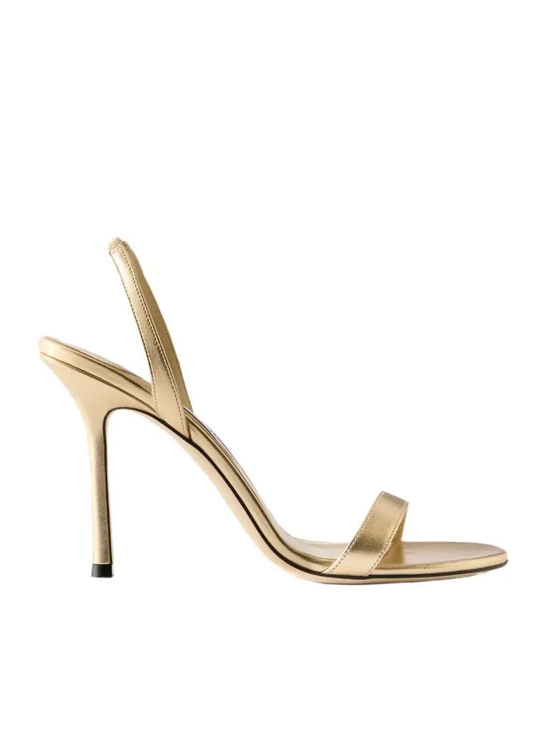 Jimmy Choo Jenn 100 Metallic Leather Sandals
