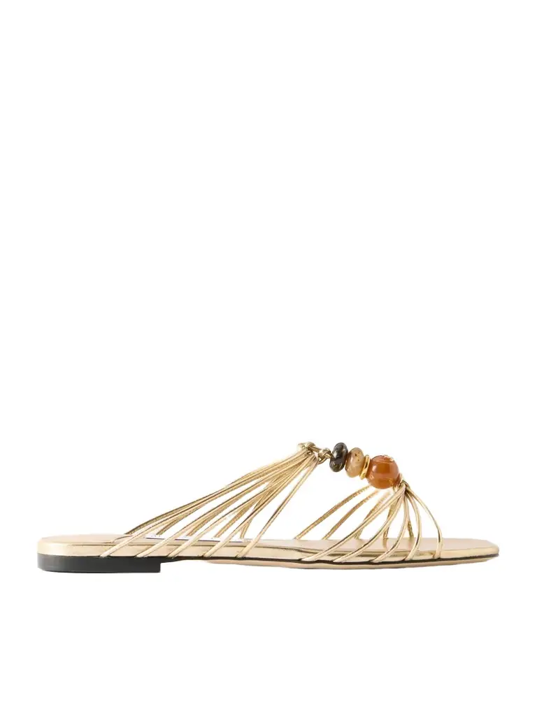 Jimmy Choo Lova Embellished Metallic Leather Sandals
