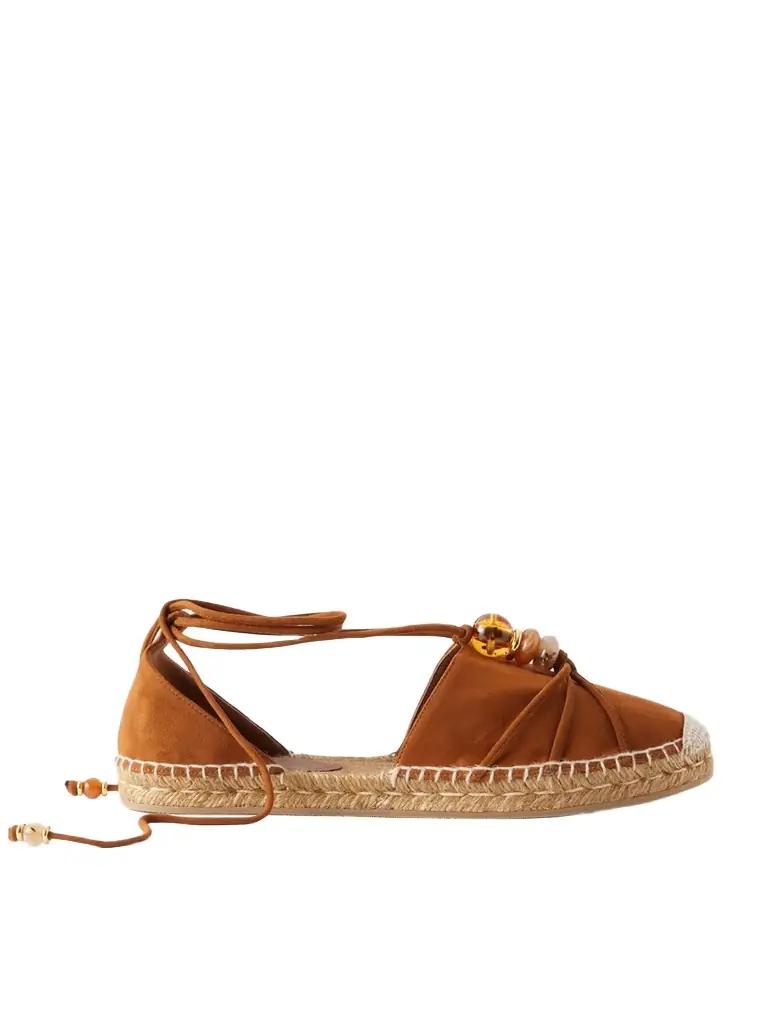 Jimmy Choo Lemi Embellished Suede Espadrilles
