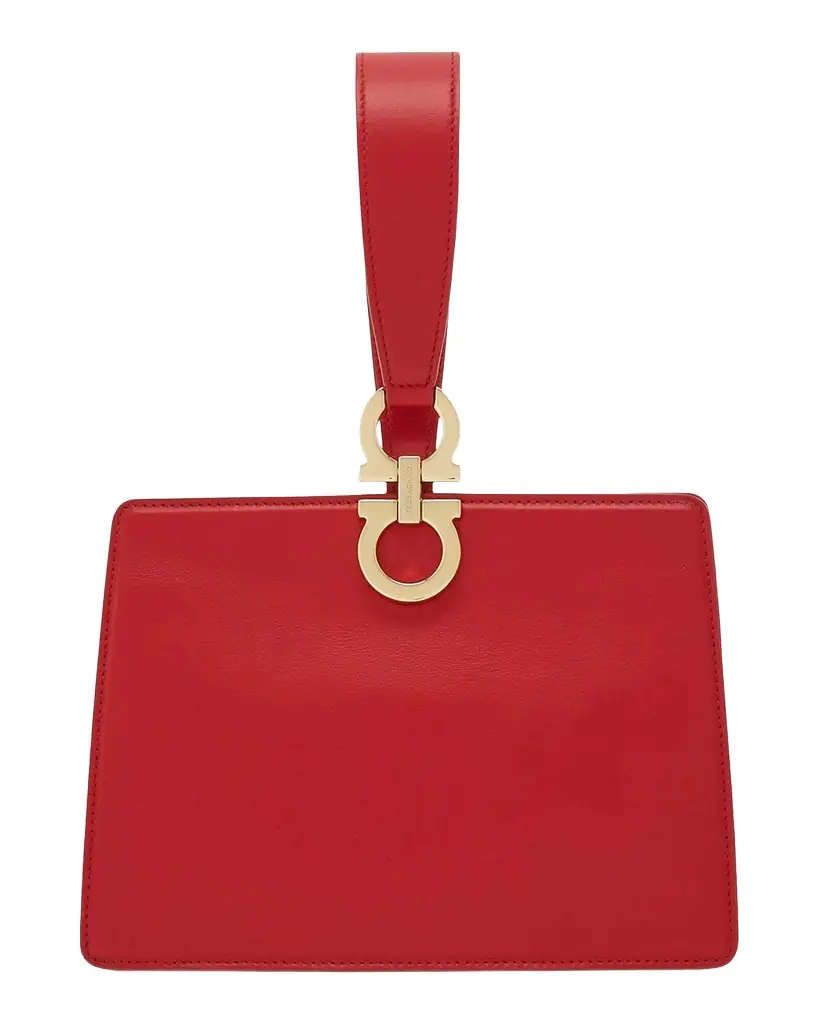 Ferragamo Mini Gancini Leather Wristlet Clutch