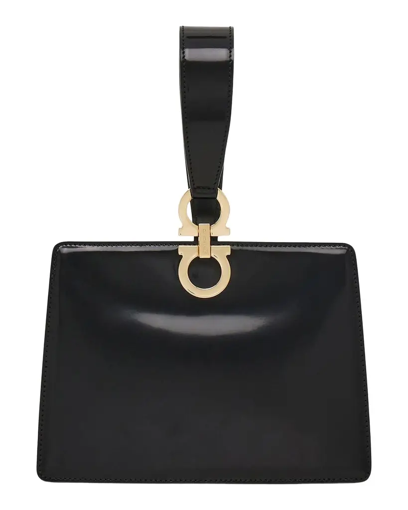 Ferragamo Mini Gancini Leather Wristlet Clutch
