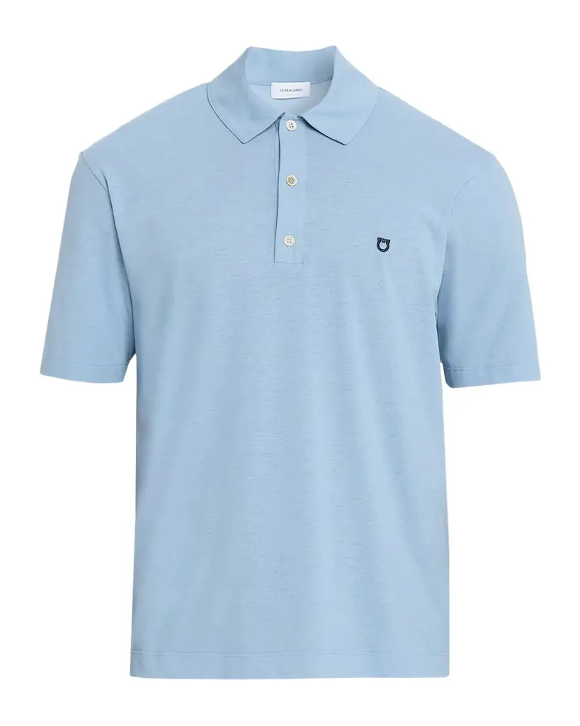 Ferragamo Men 's Cotton Embroidered-Gancio Polo Shirt