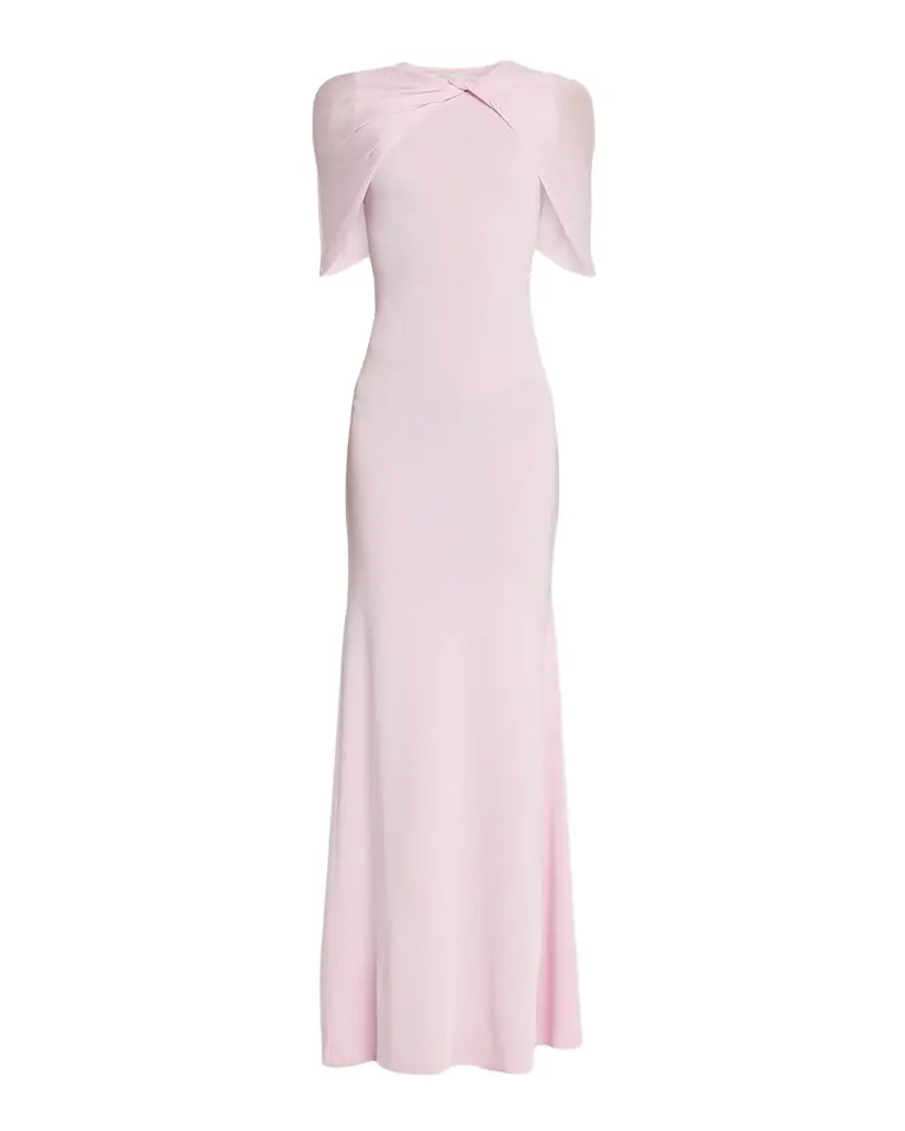 Roland Mouret Twist Draped Shawl Mermaid Gown