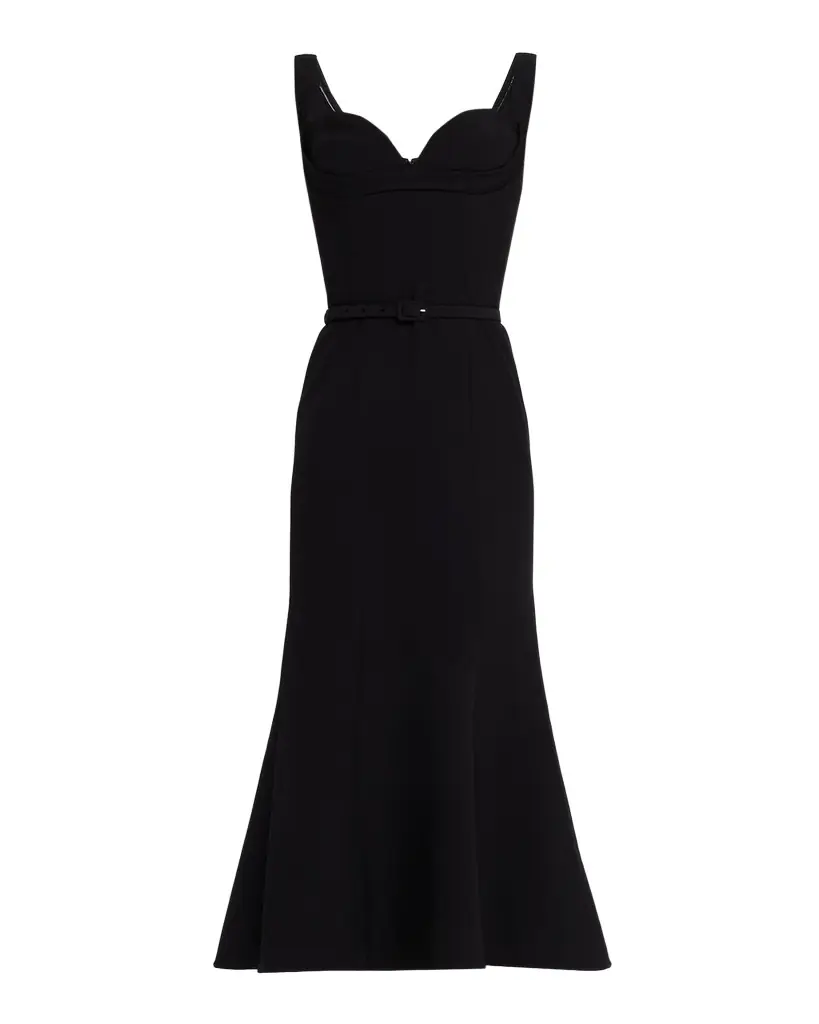 Roland Mouret Sleeveless Belted Fit-And-Flare Midi Dress