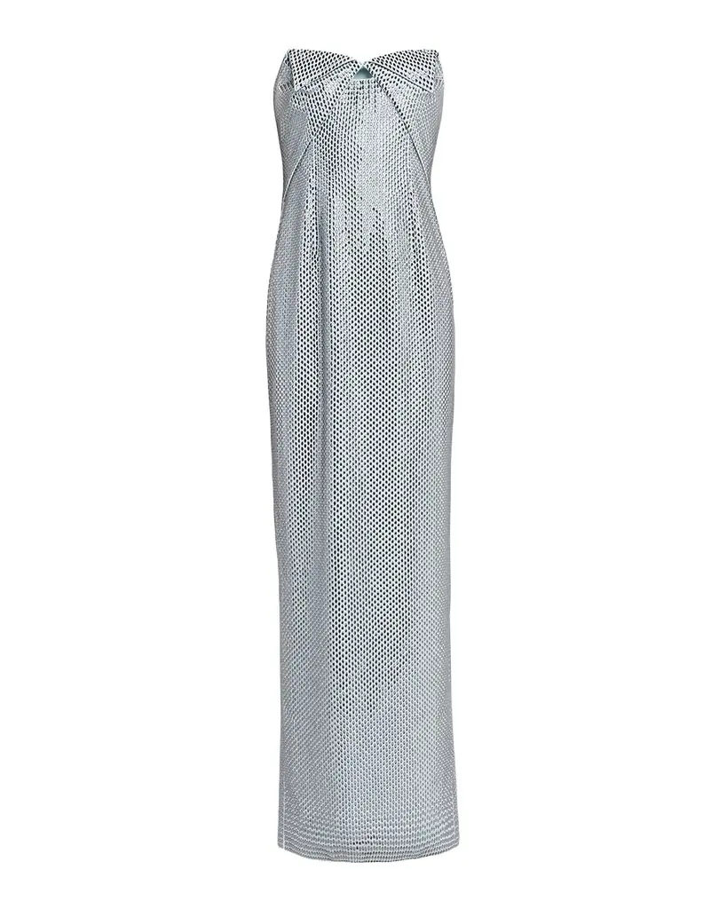 Roland Mouret Origami Bustier Diamante Column Gown