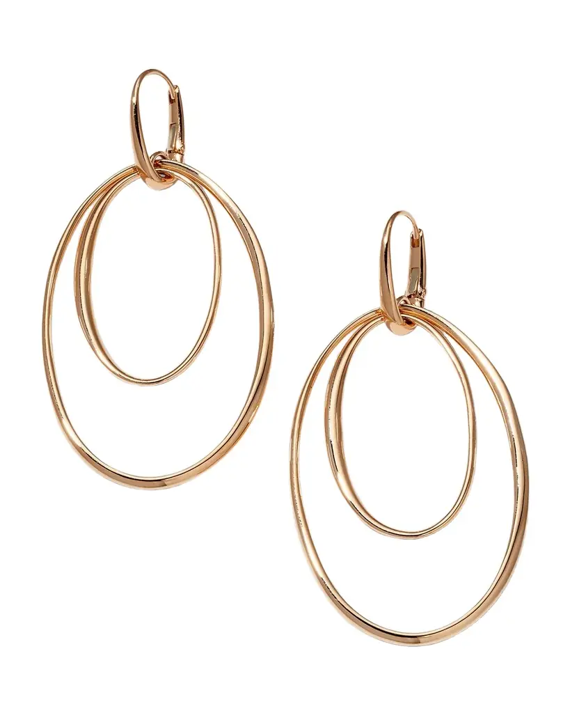 Pomellato 18k Rose Gold Oval Hoop-Drop Earrings