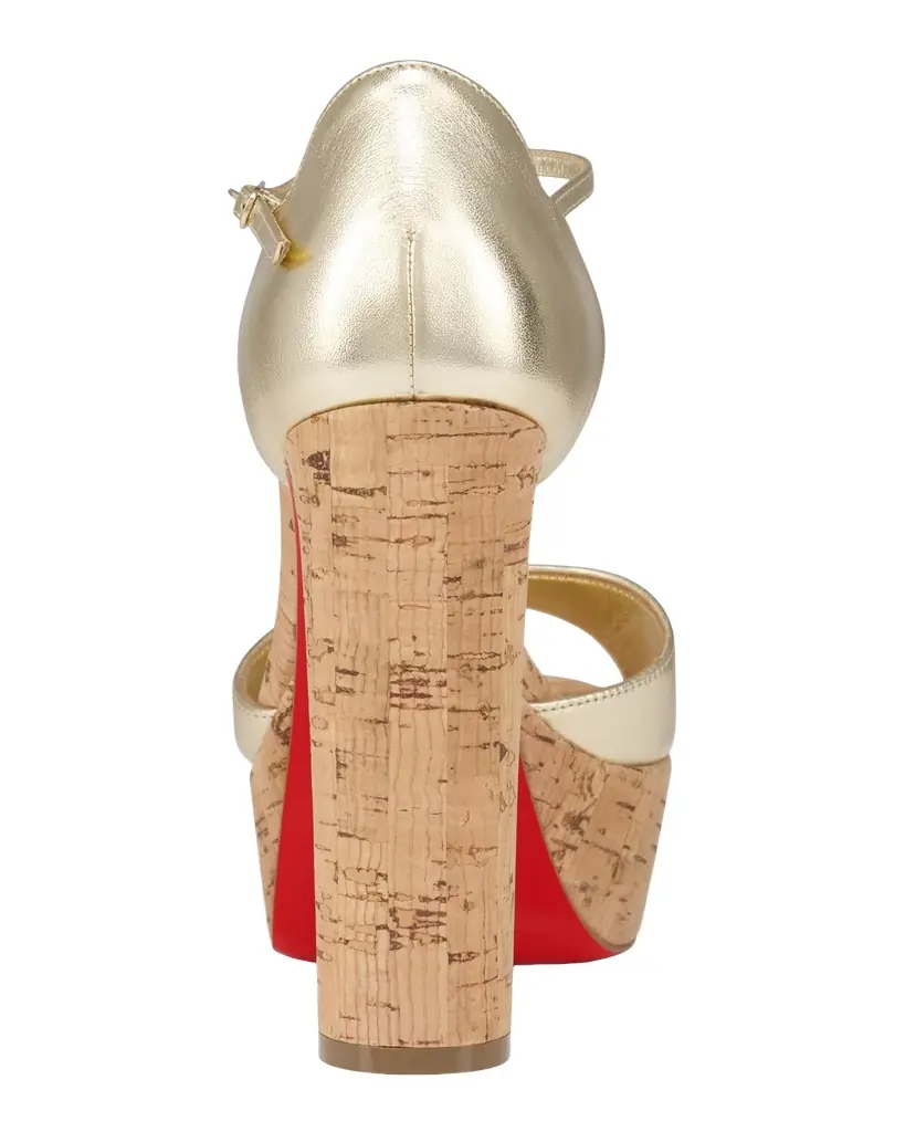 Christian Louboutin 130mm Sandaloo Metallic Leather Platform Sandals