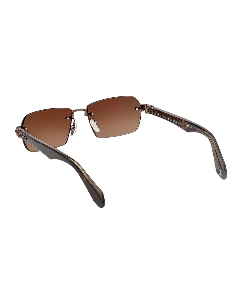 Christian Louboutin Men 's Rimless Temple-Spike Metal Rectangle Sunglasses
