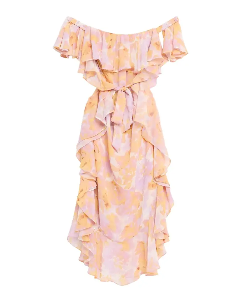 MISA Los Angeles Carla Floral Off-Shoulder Maxi Dress