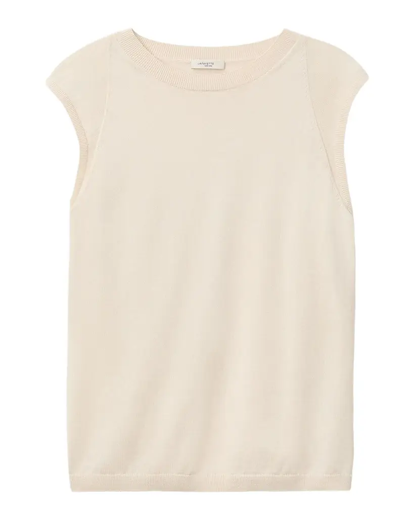 Lafayette 148 New York Crewneck Cotton-Silk Shell
