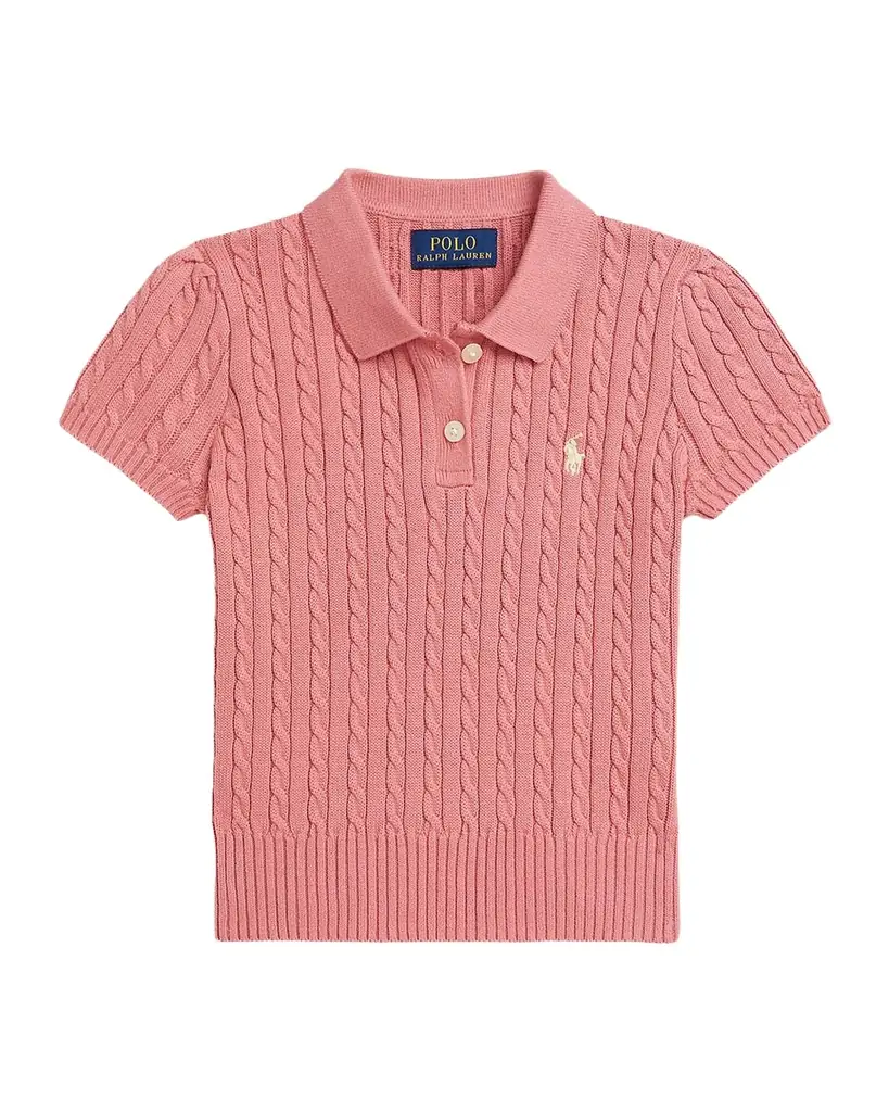 Polo Ralph Lauren Little Girl 's & Girl 's Mini-Cable Cotton Polo Sweater