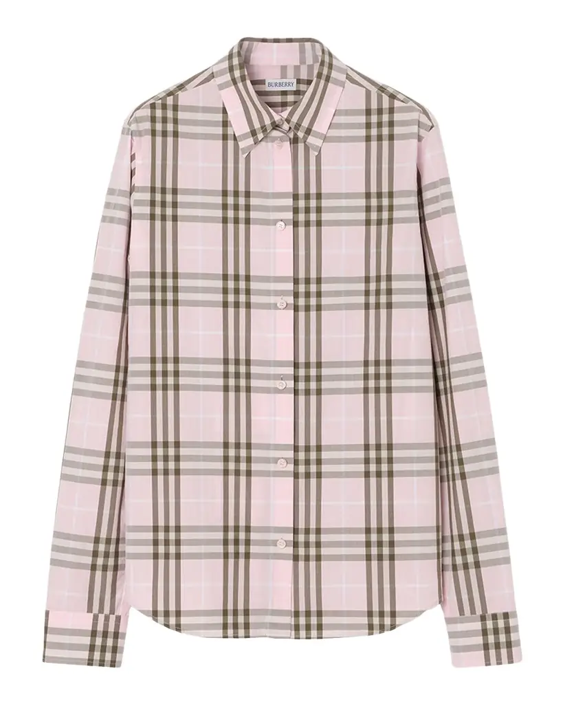 Burberry Emma Check Cotton Poplin Button-Down Shirt