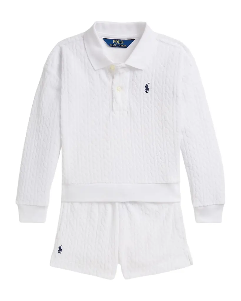 Polo Ralph Lauren Little Girl 's & Girl 's Mini-Cable Terry Polo Shirt & Short