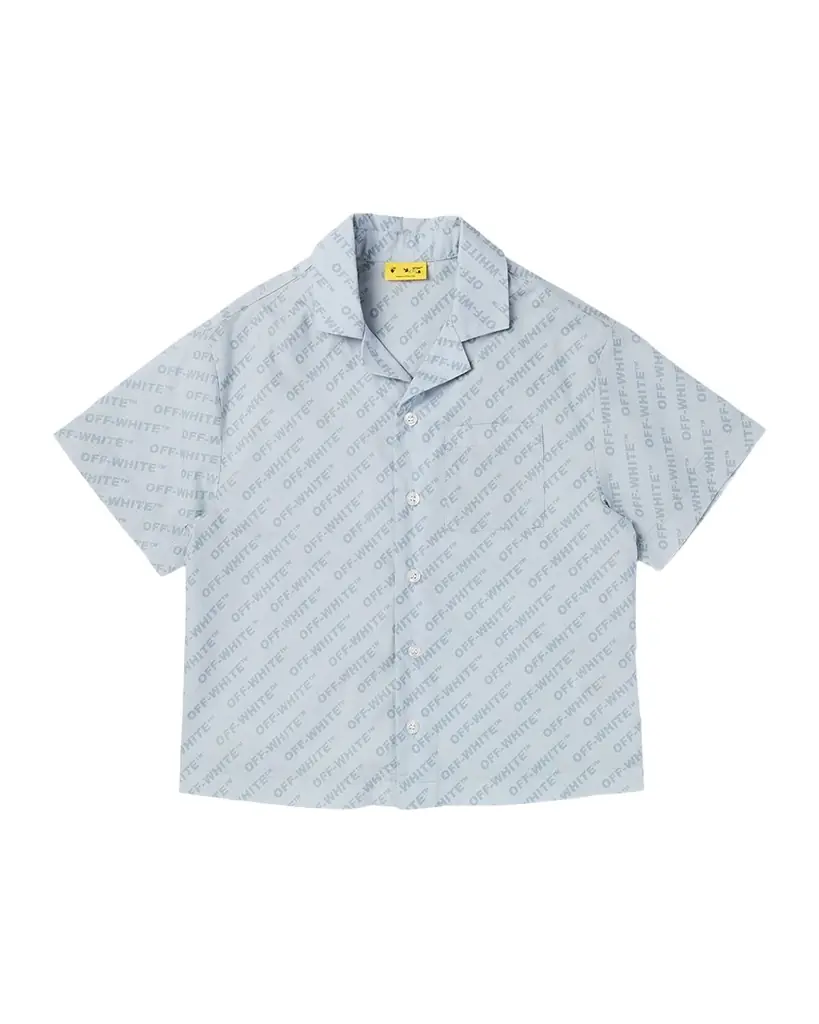Off-White Boy 's Logo Bowling Shirt, Size
