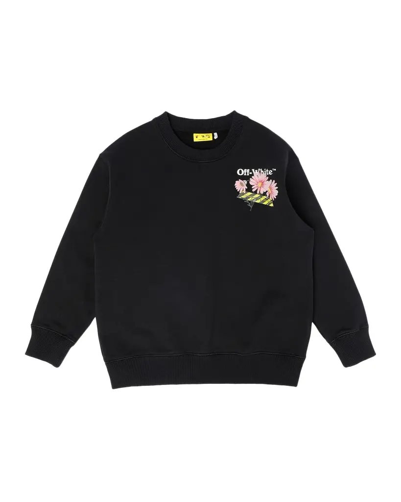 Off-White Girl 's Daisy Tape Crewneck Sweatshirt, Size 4-12
