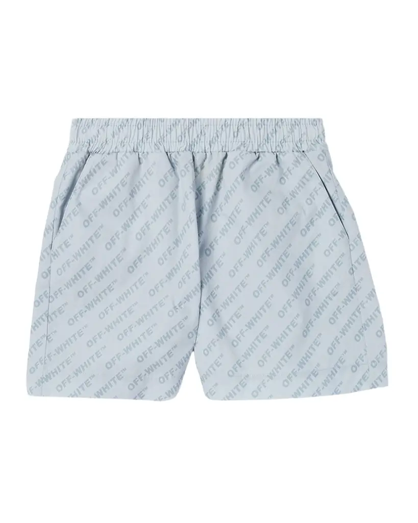 Off-White Boy 's Logo AOP Cotton Shorts, Size 4-12