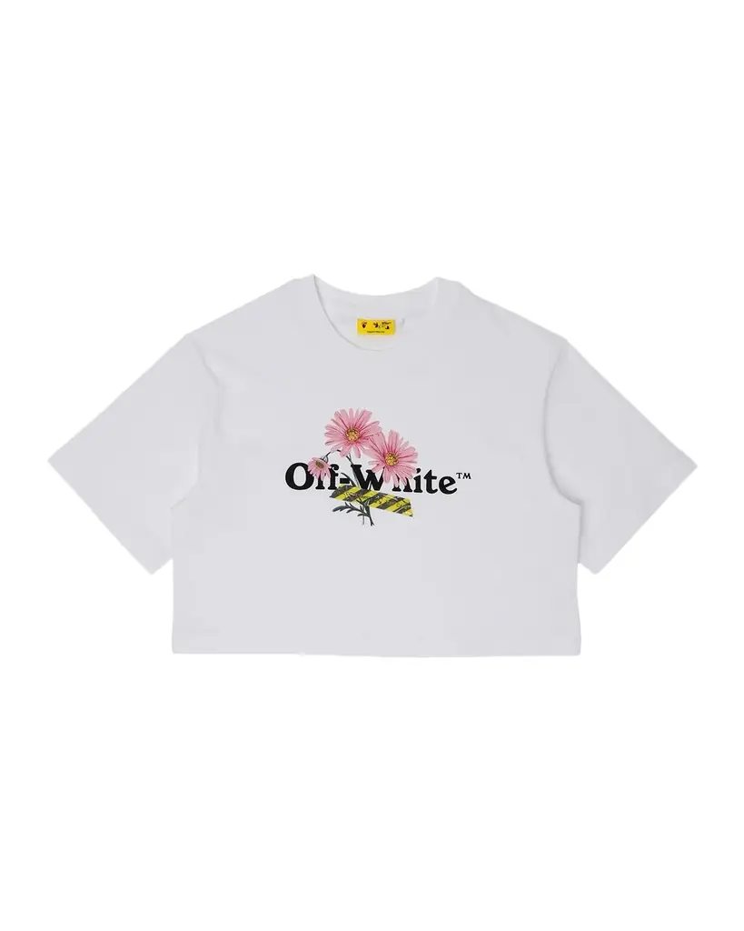 Off-White Girl 's Daisy Logo Boxy Tee, Size