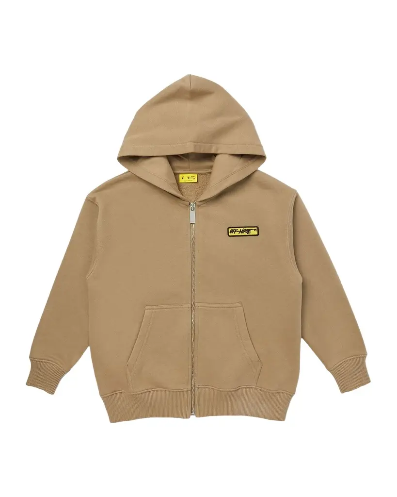 Off-White Boy 's Arrow Patch Logo Zip Hoodie, Size