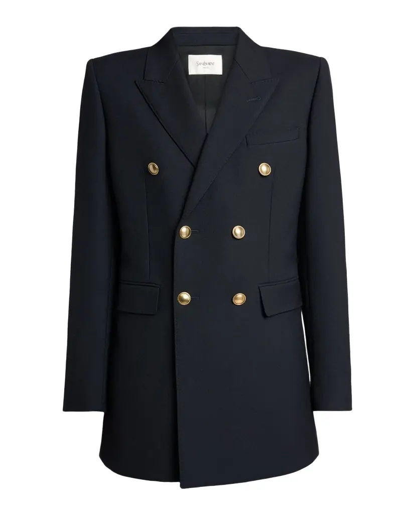 Saint Laurent Wool Gabardine Double-Breasted Jacket