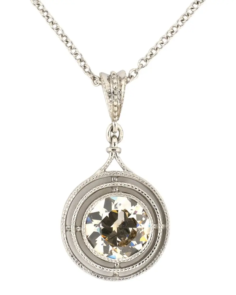 NM Estate Estate Platinum Diamond Tiered Merry Window Pendant Necklace