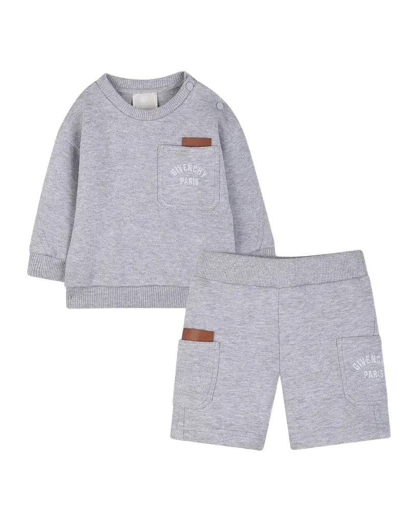 Givenchy Kid 's Twisted Seam Sweatshirt & Shorts Set, Size -3