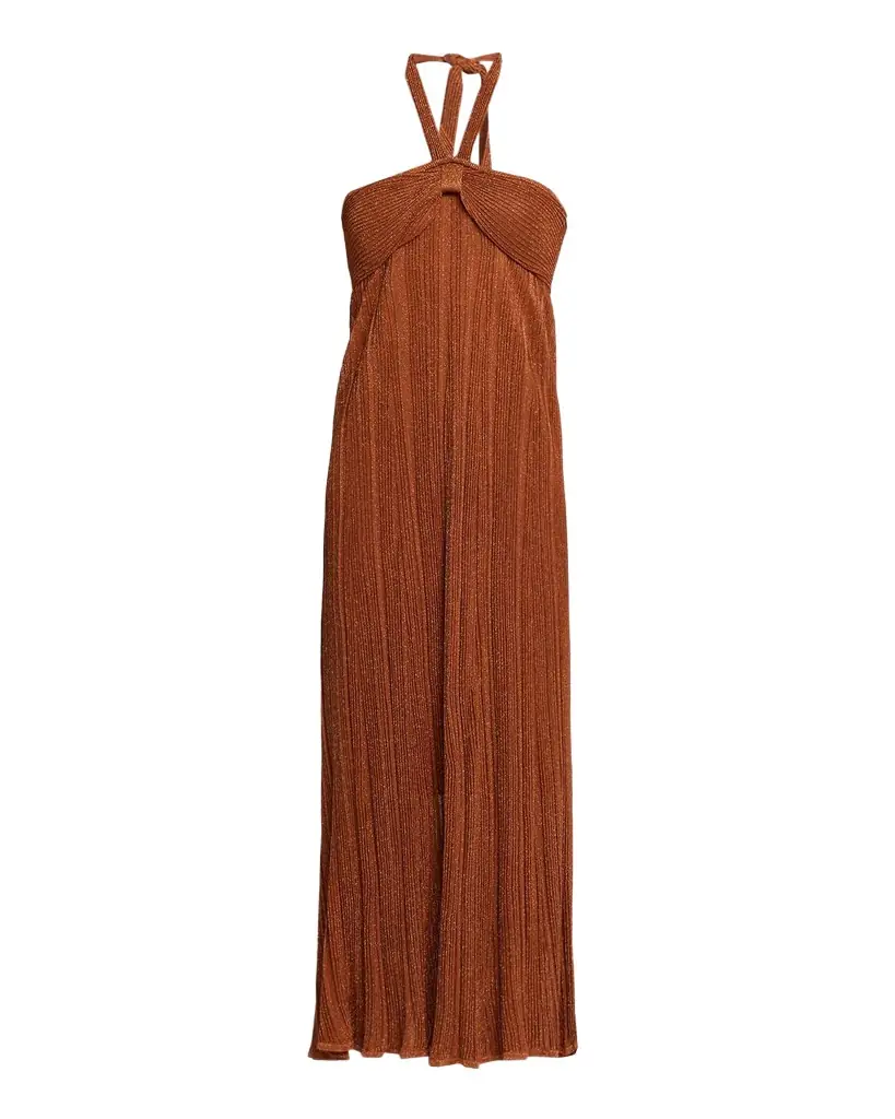 Zimmermann Indra Metallic Halter Dress
