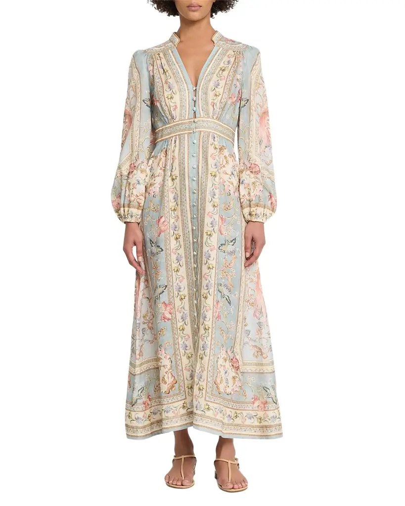 Zimmermann Roselight Plunge Midi Dress