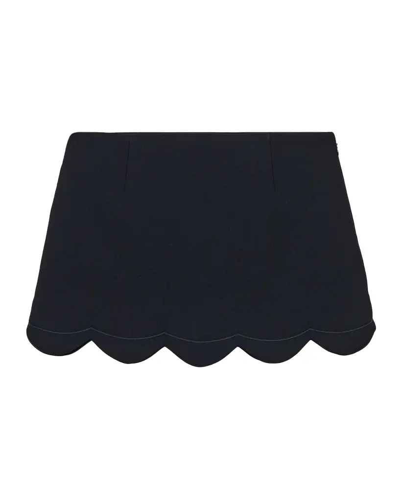 Marc Jacobs Scalloped Daisy Wool Mini Skirt