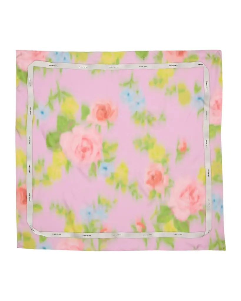 Marc Jacobs Blurred Floral Silk Scarf
