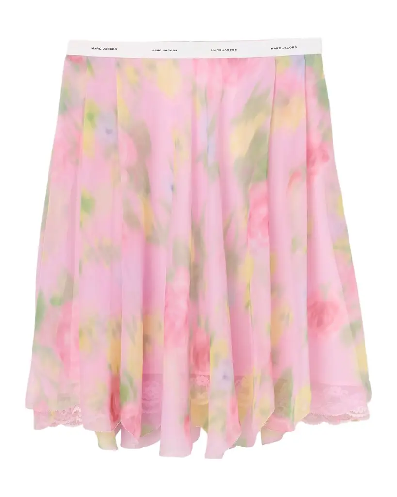 Marc Jacobs Blurred Floral Chiffon Skirt