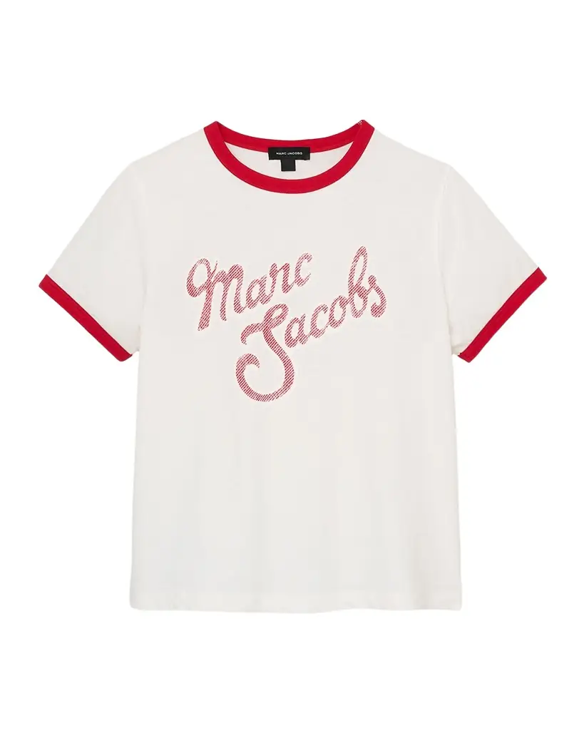 Marc Jacobs Logo Short-Sleeve Ringer Femme Tee