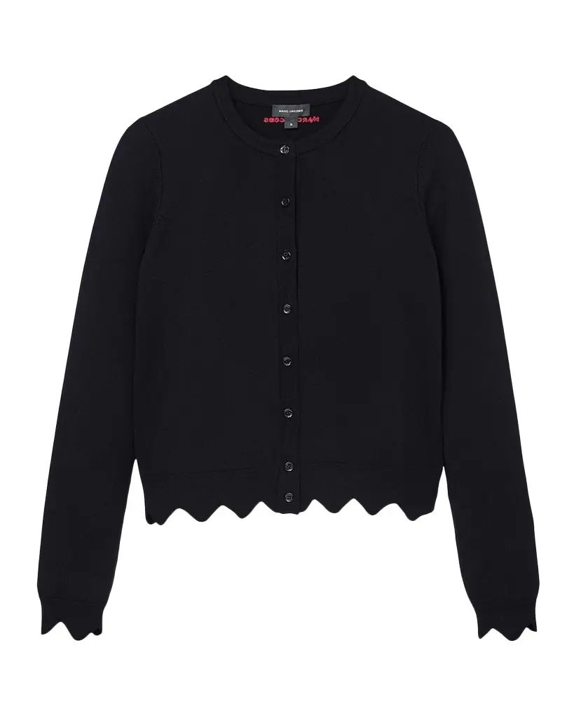 Marc Jacobs Scalloped Daisy Crewneck Cardigan
