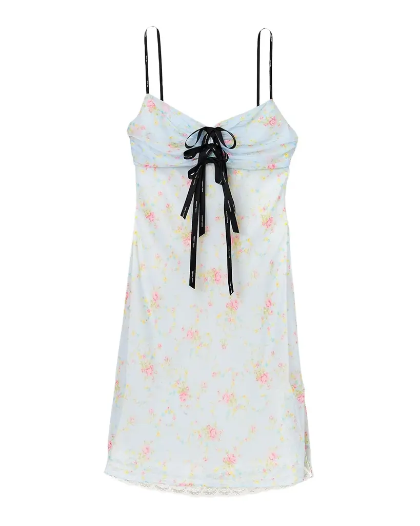 Marc Jacobs Blurred Floral Chiffon Mini Slip Dress