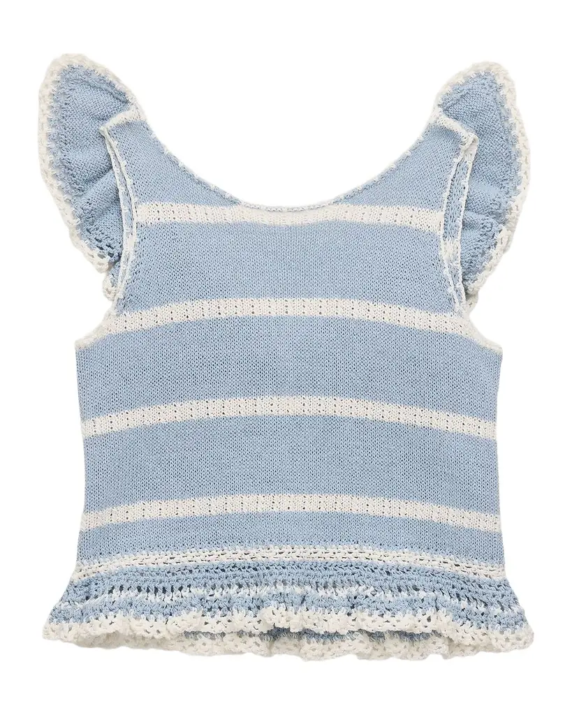 Zimmermann Girl 's Indra Frill Knit Top, Size 1-12