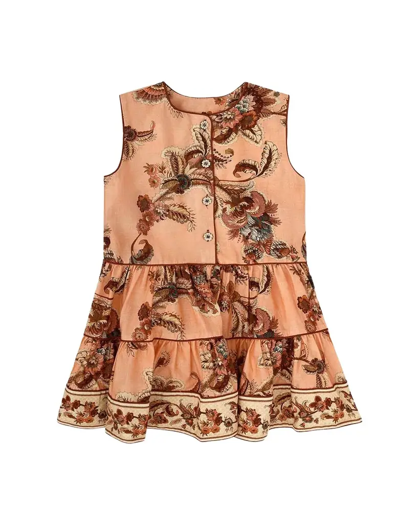 Zimmermann Girl's Aster Sleeveless Tiered Dress, Size 1-1