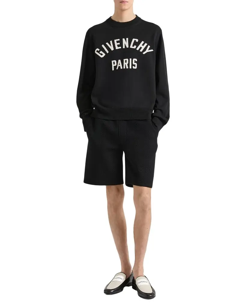 Givenchy Men's Logo Cotton-Blend Crewneck Sweater