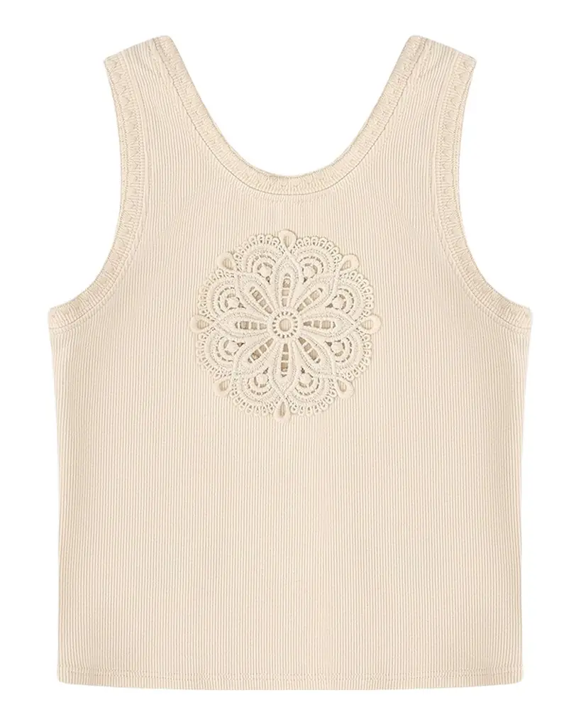 Zimmermann Girl 's Aster Sleeveless Crochet Tee, Size 1-12