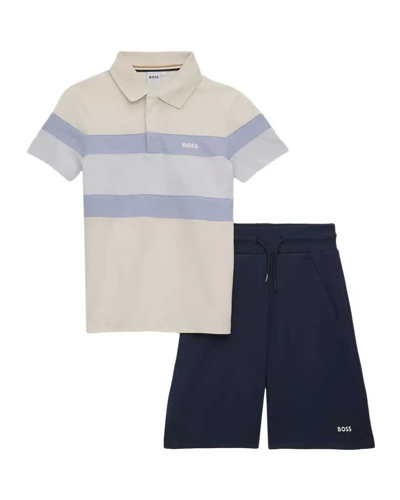 BOSS Boy 's Polo Shirt and Bermuda Shorts Set, Size 8-